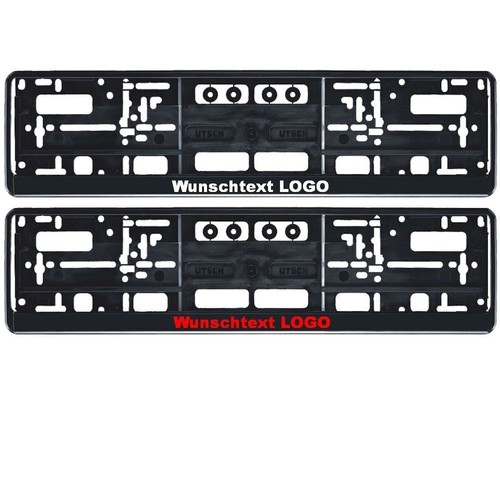 Portatarga nero con testo - 2x,