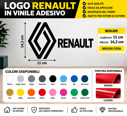 Adesivo renault logo 11x14 - logo, 11x14,3